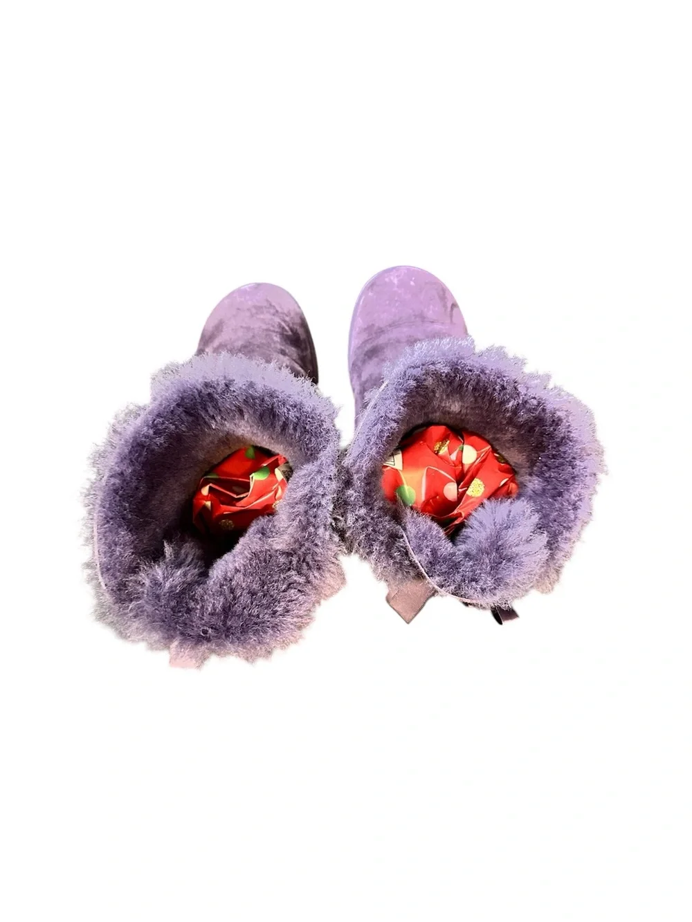 UGG Bailey Bow II Purple [Port?] Satin Bows Sheepskin Women's size 9